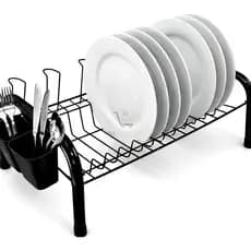 Escorredor de Louça Compacto Pequeno para Cozinha e Apartamento com Porta Talheres e Porta Pratos