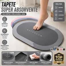 Tapete Banheiro Absorvente Antiderrapante Secagem Rápida Cozinha Lavável