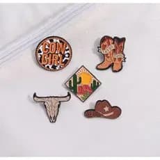 Broche Country Metálico Pin Cowboy Western