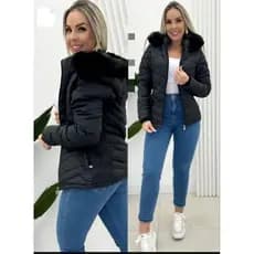 jaqueta de nylon feminina forro peluciada outono/inverno P ao gg