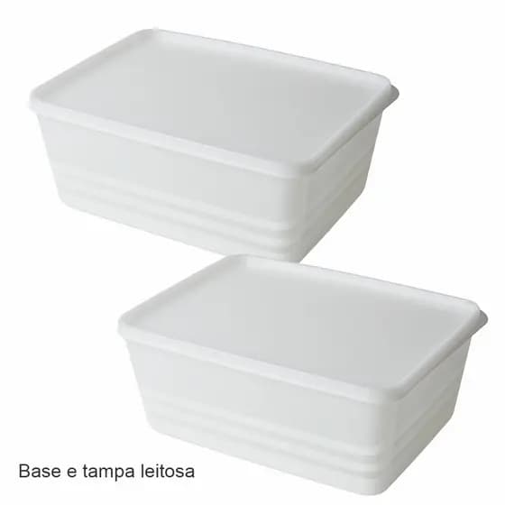 Kit com 2 Potes Retangular Hermético 4,5 litros - Alves Plastic