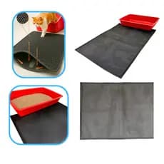 Kit 2 e 1 Tapete segura areia anti sujeita coletor limpa patas gato sanitário