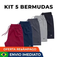 Kit 5 bermudas masculinas academia treino praia corrida shorts elástico premium dia a dia luzzoo