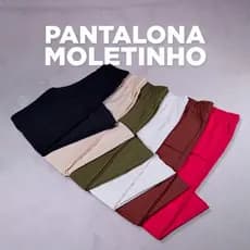 Calça Pantalona Moletinho Feminina Com Bolso Elegante Casual Confortável