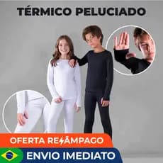 Conjunto Térmico Peluciado Infantil Flanelado Juvenil Menina Menino unissex Segunda Pele