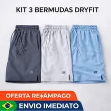 Kit 3 Bermudas Masculinas Dry Fit Academia Shorts Futebol Conforto Performance Treino Luzzoo Premium