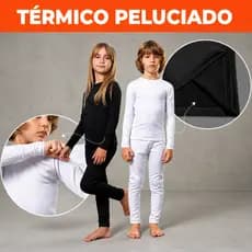 Conjunto Térmico Peluciado Infantil Flanelado Juvenil Menina Menino unissex Segunda Pele