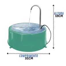 Bebedouro Àgua Fresca Limpa Fonte Cachorro Gato Cães Gatinho Super Big Verde Escuro 3L