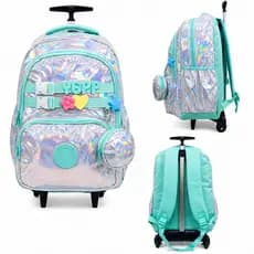 Mochila De Carrinho 3d Holográfica Grande Escolar