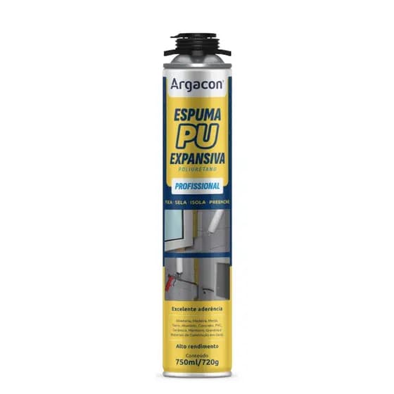Espuma PU Expansiva 750ml Argacon Vedação Isolamento Fixação