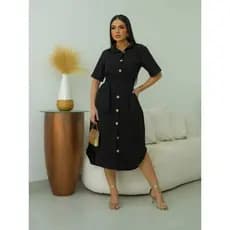 VESTIDO LINHO COM CINTO