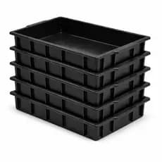 Kit  5  Caixa Empilhável 7 Litros S/Tampa Branco ou Preto - Plasconex