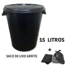 Cesto Lixeira 15 Litros para Cozinha Escritório Fechada com tampa