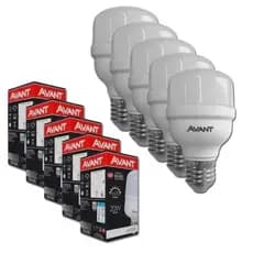 Kit 5 Lâmpadas Led Bulbo Alta Potência 20w 6500k Atacado Avant Luz Branca Bi-Volt110V/220V
