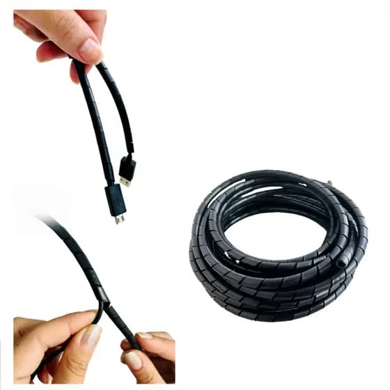 Organizador de fios espiral 1/4 - 6mm fibra-otica carregador