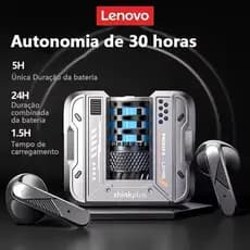 Fone Bluetooth Lenovo Original LP49 XT53 Som de Alta Definição | Graves Poderosos | Bateria de Longa Duração