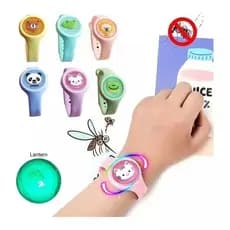 Pulseira Repelente Infantil Luminoso Estampa Desenho Animado Proteção Divertida Eficaz Contra Mosquitos Dengue Criança