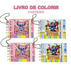 Kit Mini Livro De Colorir Chaveiro Lembrancinha