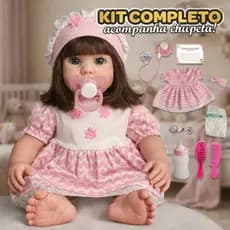 Boneca Bebe Reborn Realista Silicone Bela Bambina Enxoval Completo