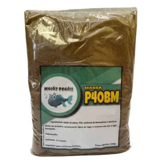 Massa de Pesca Moiô Pegô P40BM 500g Tilápia, Pacu, Tambaqui, Carpas Banana com Mel + P40