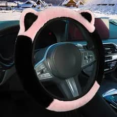 Capa De Volante De Pelúcia Com Orelha De Gato , Quente , Antiderrapante , Macia , Fácil Ajuste , Decoração De Interiores