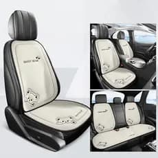 Almofada De Assento De Carro De Urso De Desenho Animado De Luxo Tecido De Linho Respirável Antiderrapante Capa Universal
