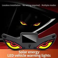 Luz De Néon Para Carro Movido A Energia Solar , Sem Fio , Legal , Olho De Demônio , Led , Ambiente , Ventosa , USB , R
