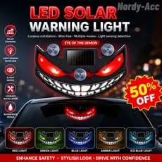 1PC Movido A Energia SOLAR LED DEMON EYE Luz De Advertência Do Carro Sem Fio Lâmpada Piscando Automática Para Janela Tri