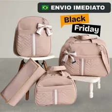 Kit bolsa maternidade com 4 peças térmico e impermeável mala para bebê menino menina Envio imediato