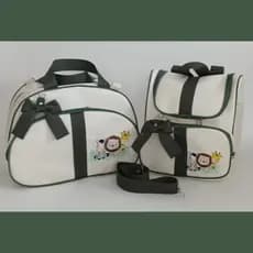 Kit bolsa maternidade Borboletas 2 peças com mochila versátil mamãe bebe, Mala de luxo Menina/Menino