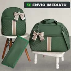 bolsa maternidade com faixa 3 peças luxo mochila e trocador para bebê menino e menina