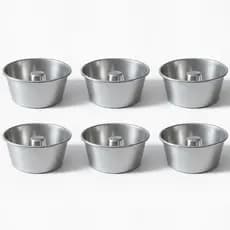 6 Formas Mini 220ml de Pudim E Bolo Vulcão 10 cm Diâmetro Em Alumínio