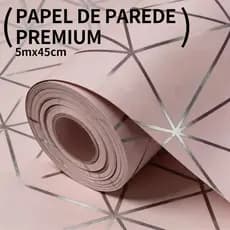 Papel Adesivo Rose Gold 3D Geométrico Estilo Zara Autocolante 5m x 45cm Decoração Moderna