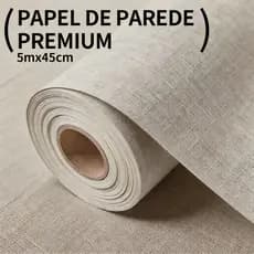 Papel de Parede Autoadesivo Imita Linho 5 Metros - Lavável Fácil de Aplicar para Sala, Quarto e Escritório