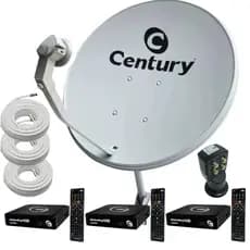 Kit Nova Antena Parabólica Digital Banda Ku Com Midiabox SE-2 Century