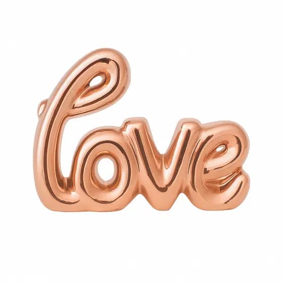 Enfeite Decorativo Love Porcelana Palavra Rose Gold Letreiro Decoração Rack Sala Luxo Elegante
