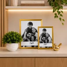 Kit Decorativo Elegante Rack Sala Dourado Prata Sofisticado Porta Retrato Vasinho Enfeite Decoração Luxo