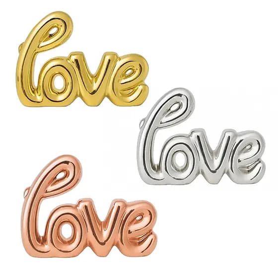Enfeite Decorativo Palavra Love Porcelana Dourado Prata Rose Letreiro Decoração Rack Sala Luxo Elegante