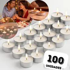 Kit Velas Rechaud 50/100/200 unidades Flutuante Decorativas Suporte Alumínio Dia dos Namorados Casamento Surpresa