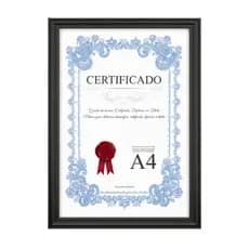Moldura Quadro A4 1 unidade Preto Diploma Certificado Acetato Plástico Foto 20x30 cm