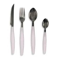 Kit Talheres Inox Duravel Branco 25 Pecas Resistente Elegante Completo