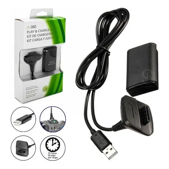Kit Carregador Bateria + Cabo 360 Fio controle 88000mAH