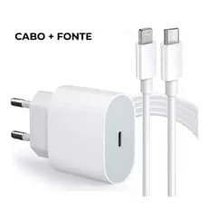 Carregador Turbo 20W - Fonte Tomada Tipo C Turbo X Cabo Lightning para iPhones