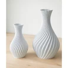 2 Vasos Decorativos em Espiral Decoração Contemporânea Arte Moderna