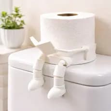 Suporte Porta Papel Higiênico Decorativo Bonequinho com jornal