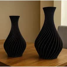 2 Vasos Decorativos em Espiral Decoração Contemporânea Arte Moderna