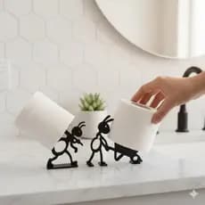 Suporte para Papel Higiênico com Design Criativo de Formiguinhas