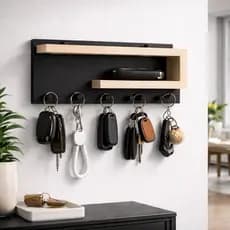 Porta Chaves de Parede Impressao 3D com Prateleira – Organizador Moderno para Entrada | Design Minimalista e Funcional
