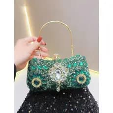Juzia Bolsas Bolsa feminina Clutch festa de mão diamante brilho joias fecho alça corrente alça de mão cravejado pedrinha