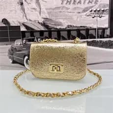 Juzia Bolsas Bolsa de festa com brilho couro metalizado com textura com aba trava turn-lock tiracolo transversal com alça corrente cadeia